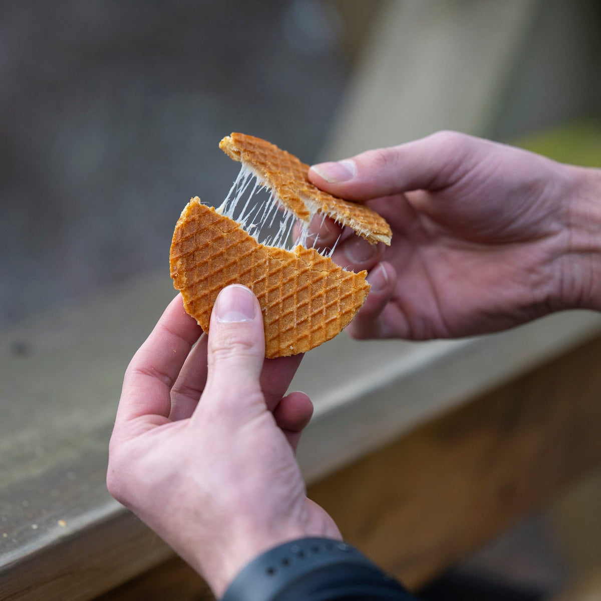 Runner Splitting Energy Waffle with filling showing