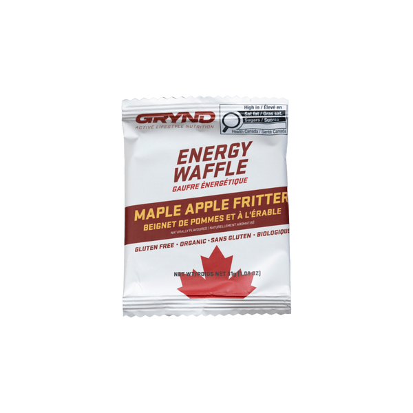 Grynd Gluten Free Maple Apple Fritter Energy Waffle — gluten free endurance snack for athletes