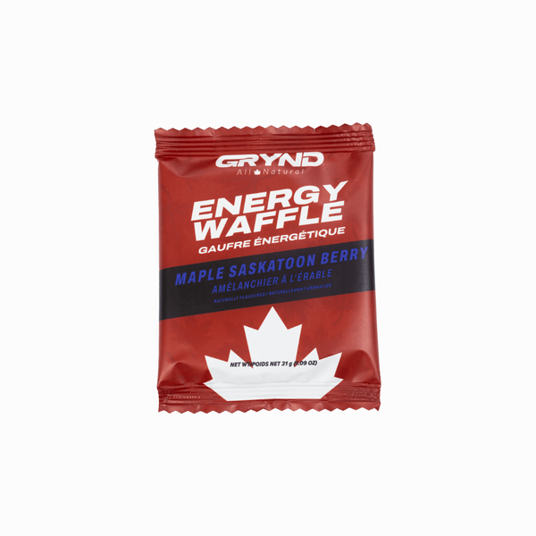 Grynd Maple Saskatoon Berry Energy Waffle — natural fruit endurance snack for Canadian athletes